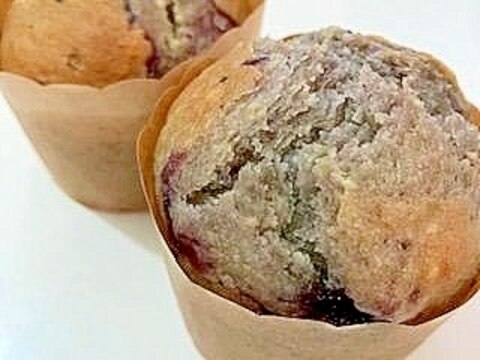 ブルーベリージャムのカップケーキ
